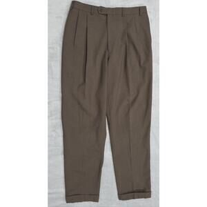 Lauren Ralph Lauren Men’s Beige Tan Pleated Trousers Pants 36Wx32L Total Comfort